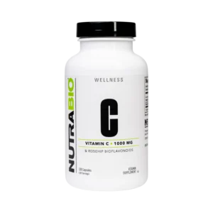 NutraBio Vitamin C 1000mg with Rose Hips 120 Capsules